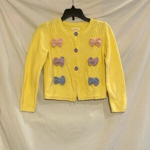 Matilda Jane Girls 8 Lemon Meringue Enchanted Garden Bow Cardigan Sweater